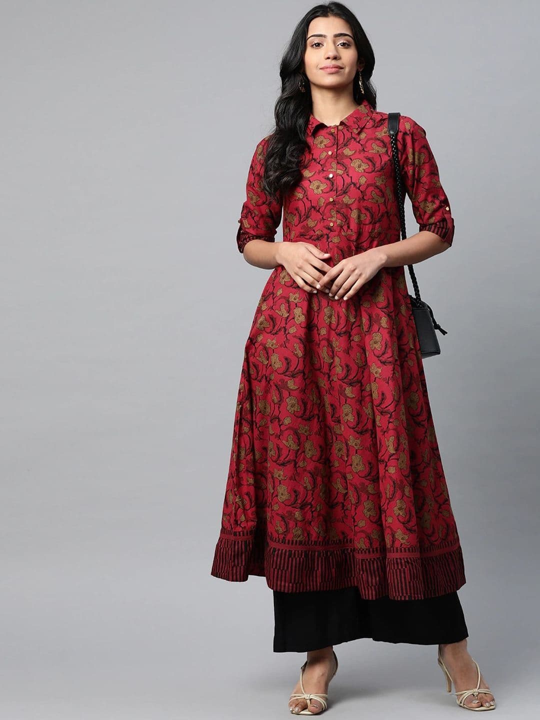 KALINI Quirky Printed Gotta Patti Anarkali Kurta - view 1
