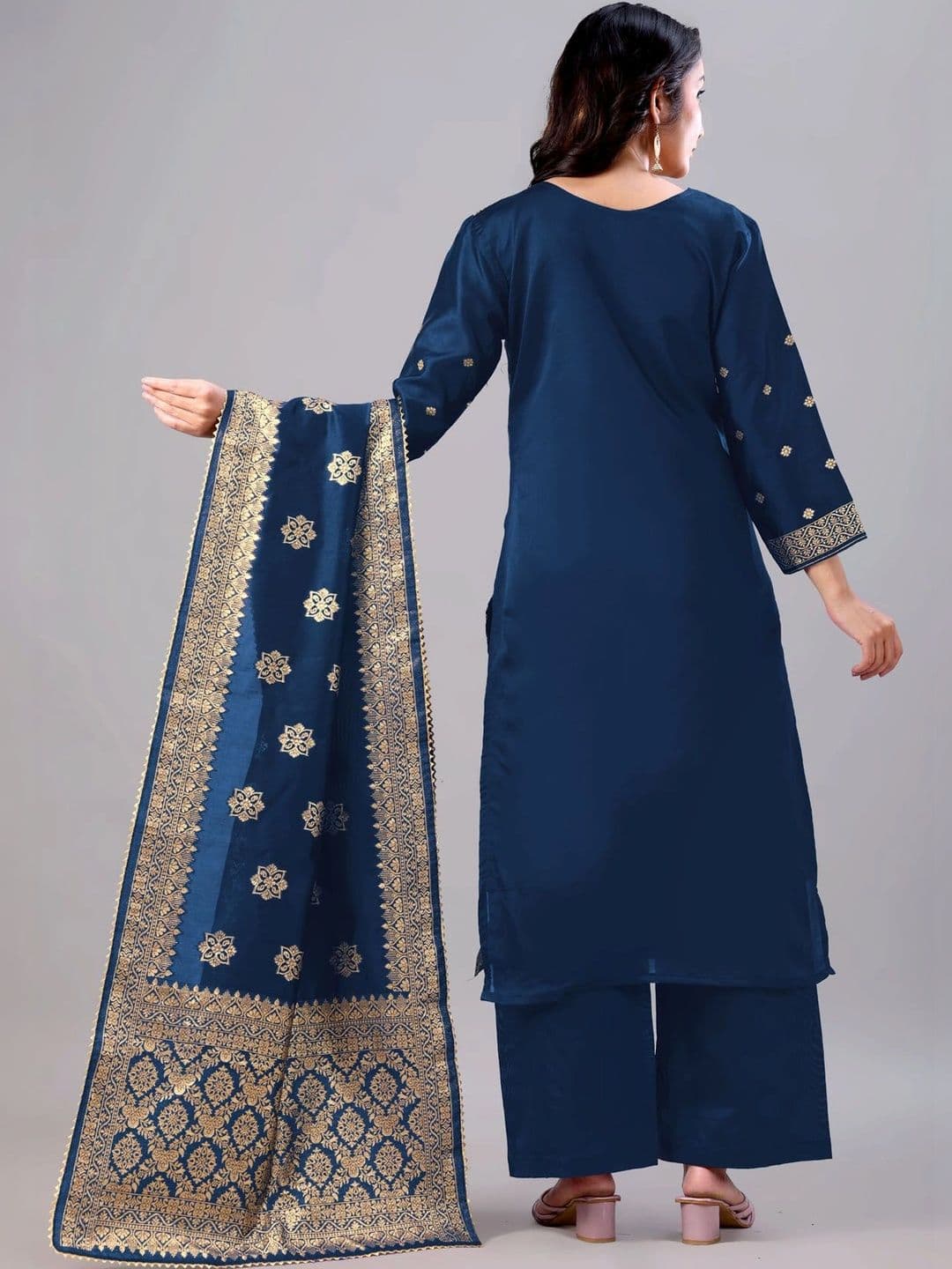 kantuba Art Silk Unstitched Dress Material thumbnail 5