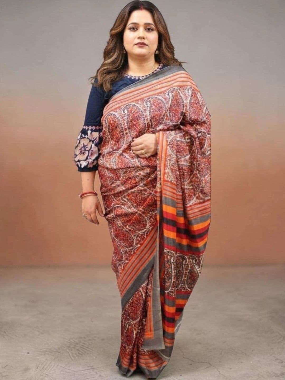 HAEMBY Paisley Art Silk Saree - view 1