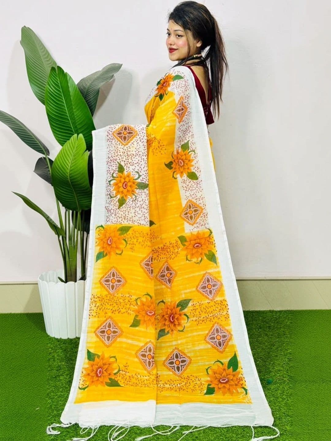 AURIC LOFT Pure Cotton Khadi Saree thumbnail 2