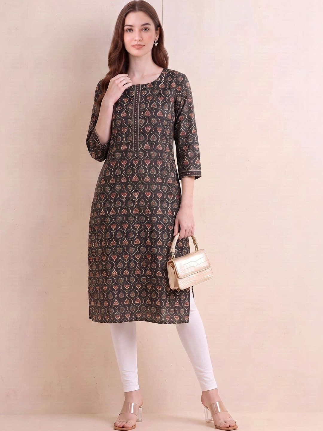 COTTON CULTURE Women Ethnic Motifs Printed Indie Prints Kurta thumbnail 2
