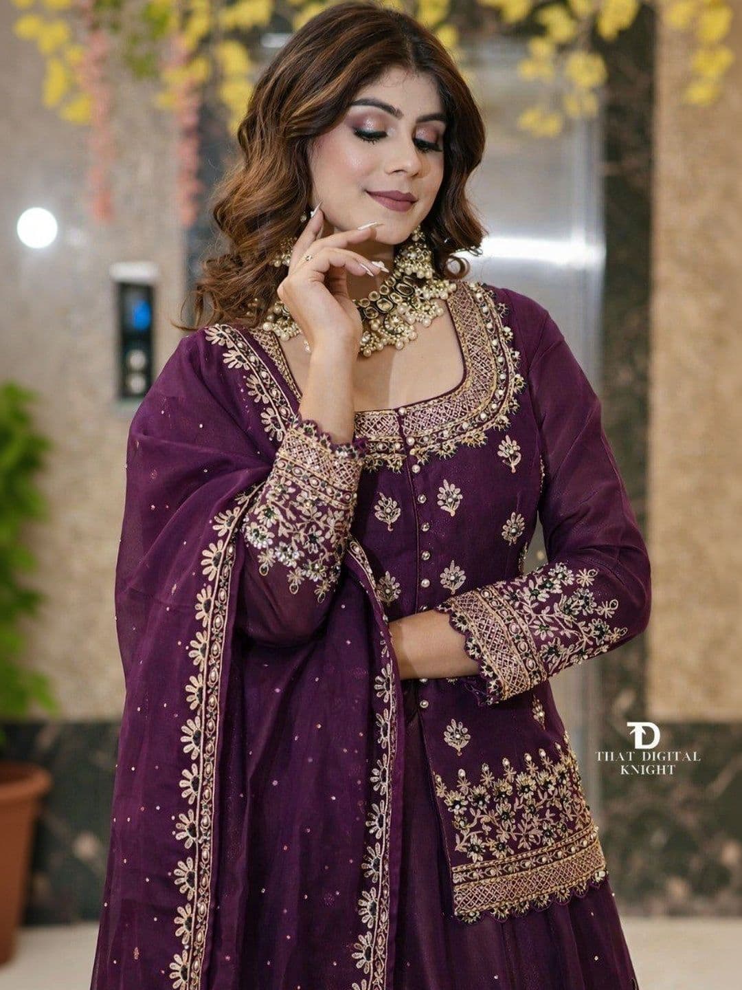BLUSH STREET Embroidered Semi-Stitched Lehenga & Blouse With Dupatta thumbnail 4