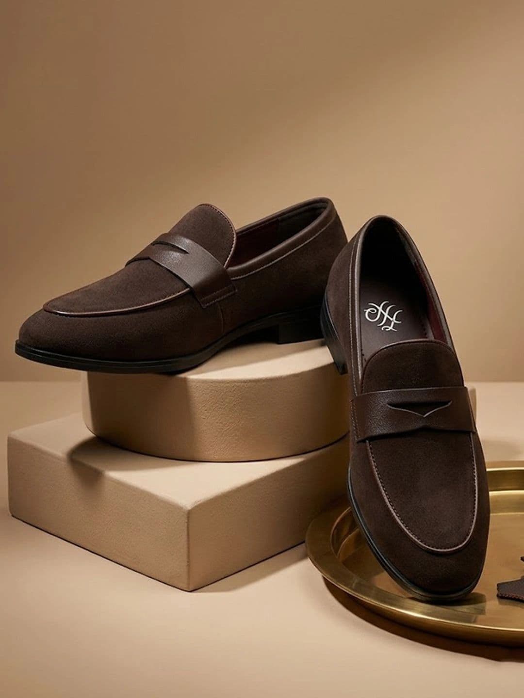 House of Pataudi Men Textured Round Toe Slip-On Loafers Formal Shoes thumbnail 7