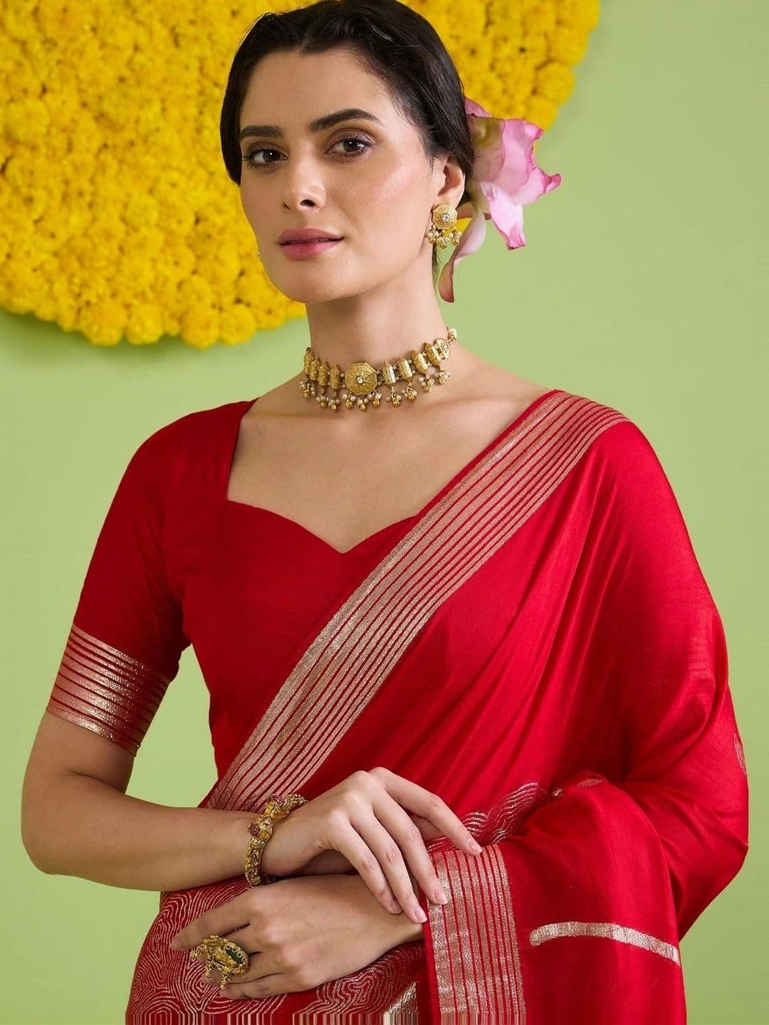 Saree mall Woven Design Silk Blend Designer Banarasi Sarees thumbnail 4
