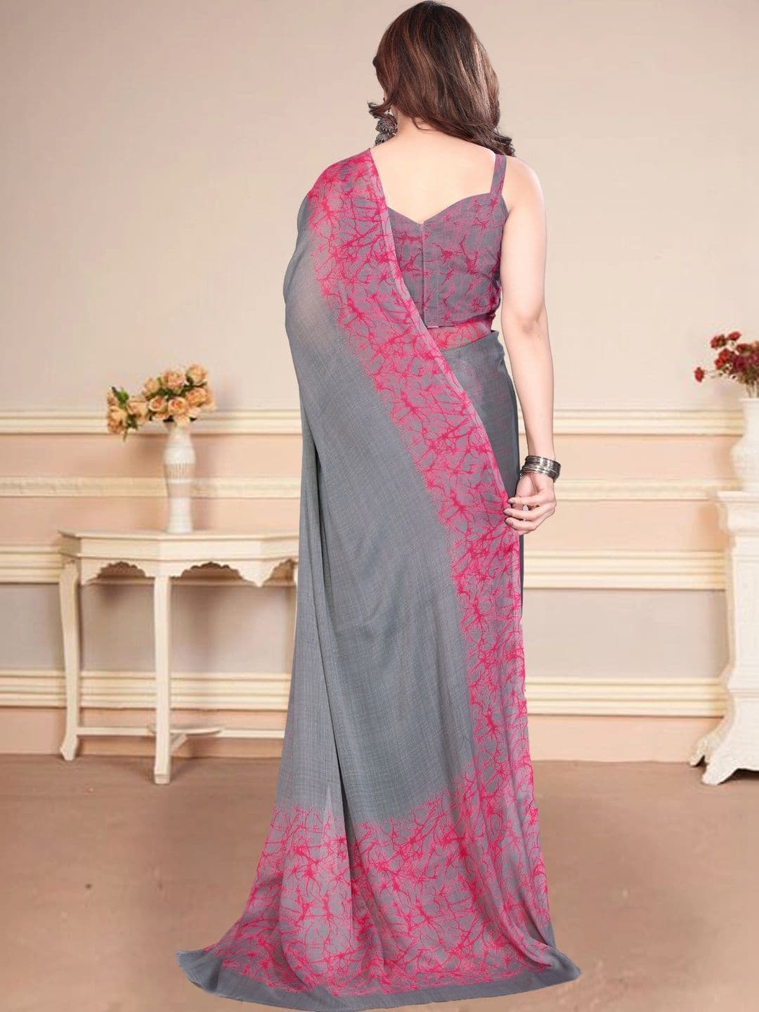 Owee Pure Chiffon Designer Saree thumbnail 3