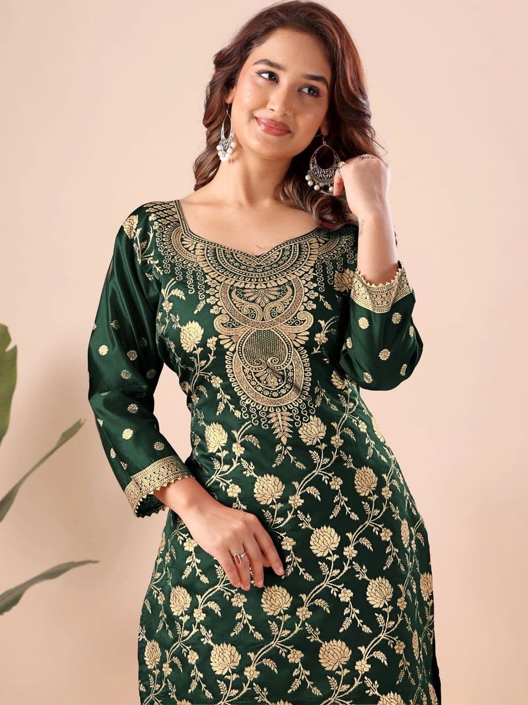 kantuba Art Silk Unstitched Dress Material thumbnail 4