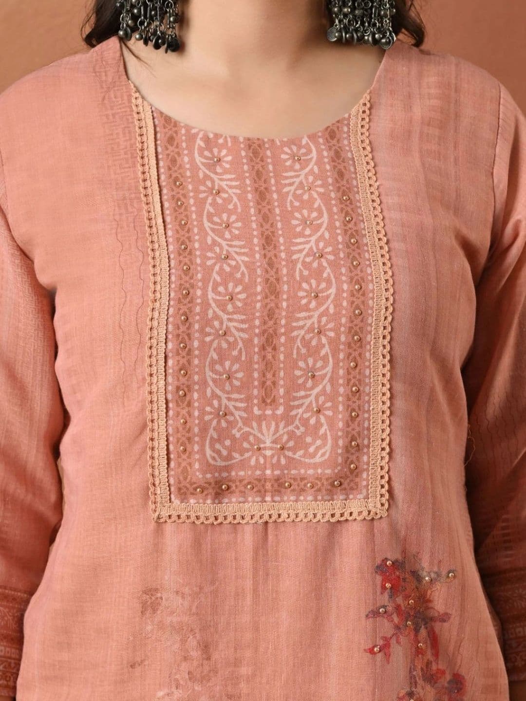 Encourage Women Floral Printed Regular Pure Cotton Kurta with Palazzos & With Dupatta thumbnail 7