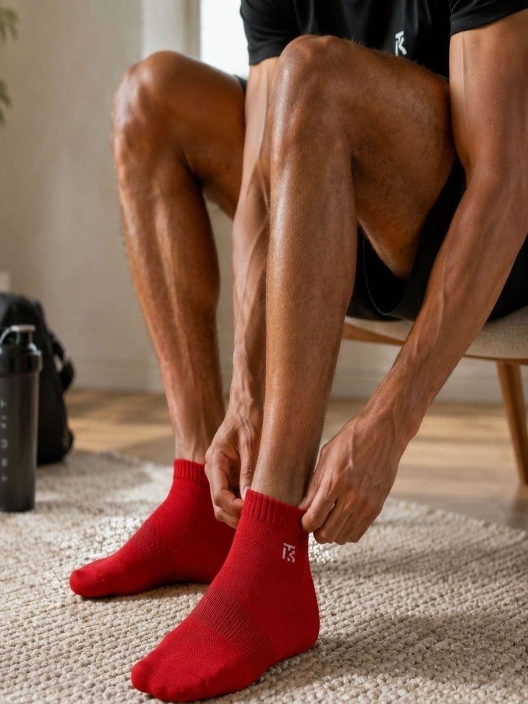 Kikitoes Men Pack of 3 Red Bamboo Ankle Length Socks thumbnail 2