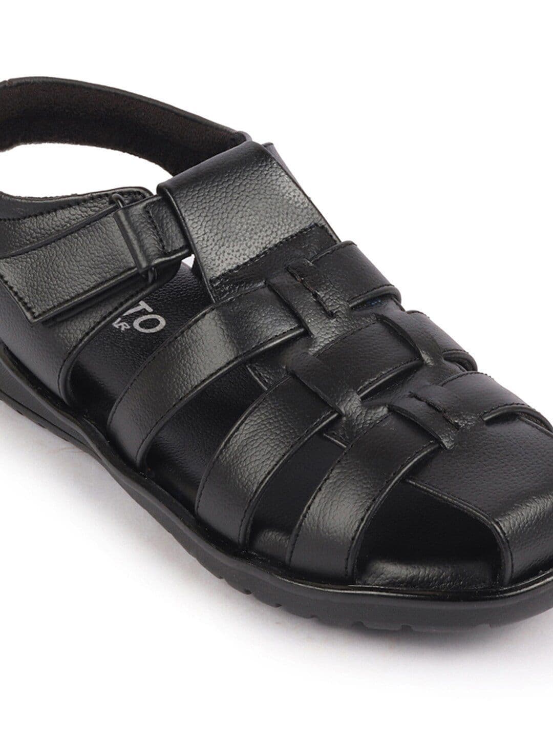FAUSTO Men Textured Leather Fisherman Sandals thumbnail 5