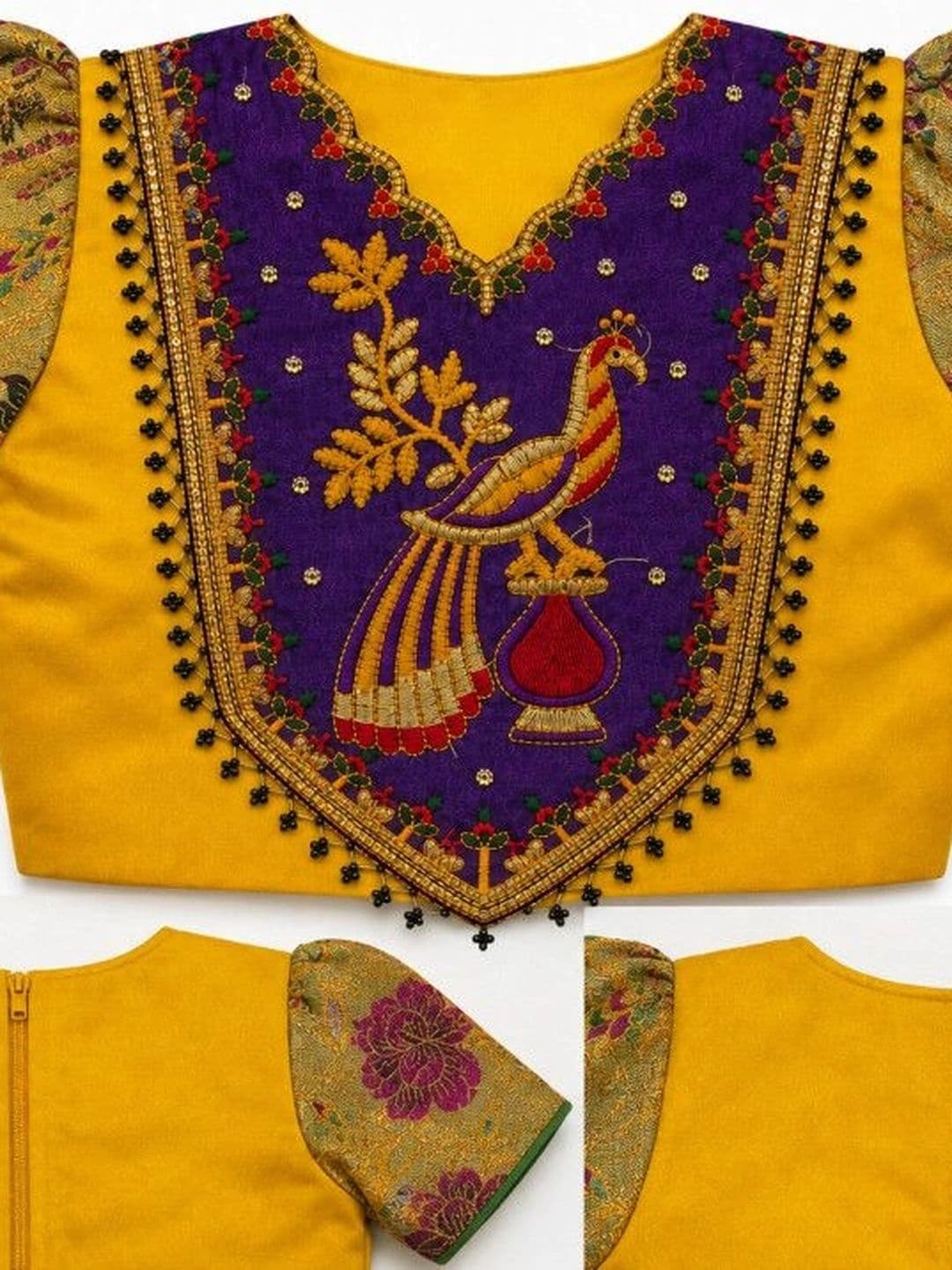 Xepon Girls Embroidered Thread Work Ready to Wear Lehenga & thumbnail 3