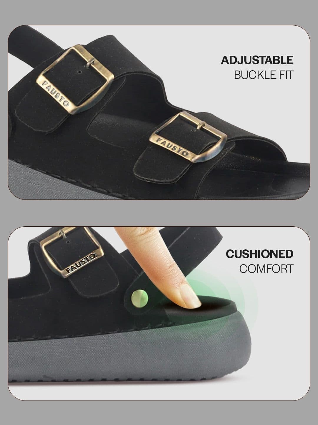 FAUSTO Men Slip-On Regular Comfort Sandals thumbnail 5