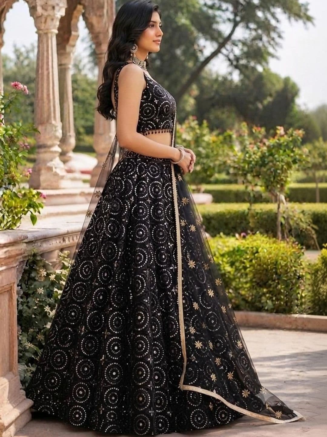 Indi Kal Embellished Sequinned Ready to Wear Lehenga & Blouse With Dupatta thumbnail 2