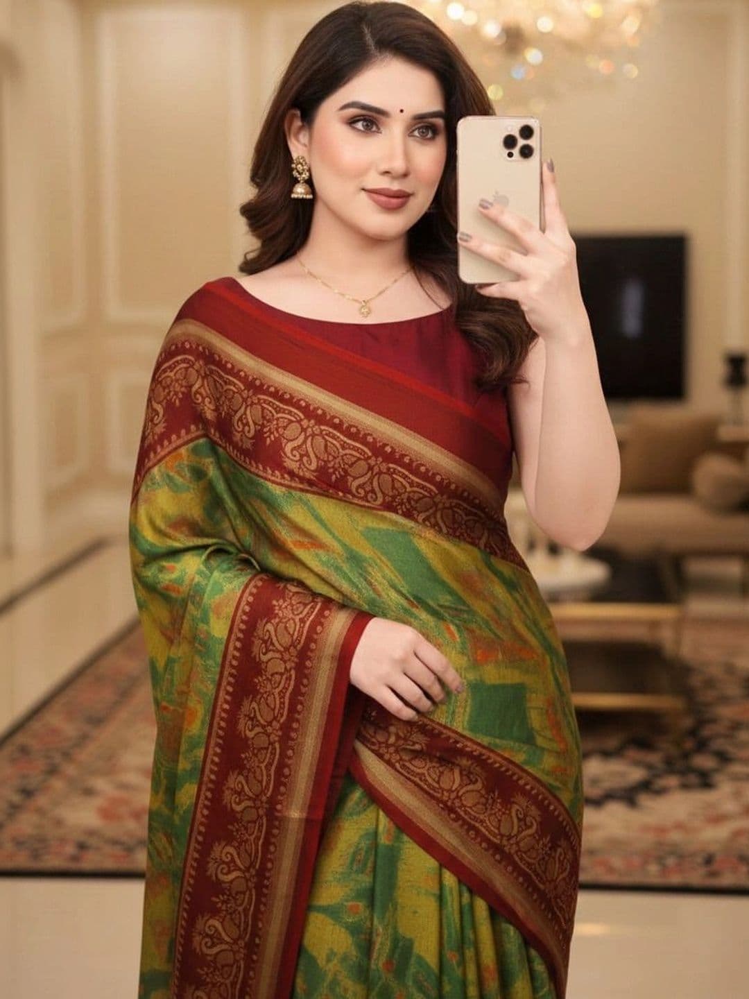 Owee Pure Chiffon Designer Saree thumbnail 2