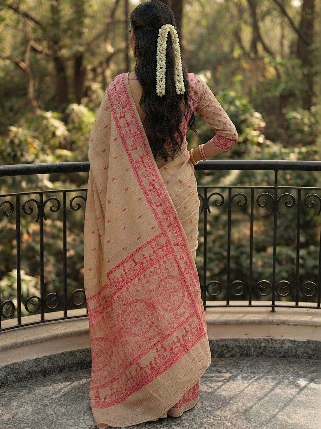 SZN Warli Chanderi Saree thumbnail 6