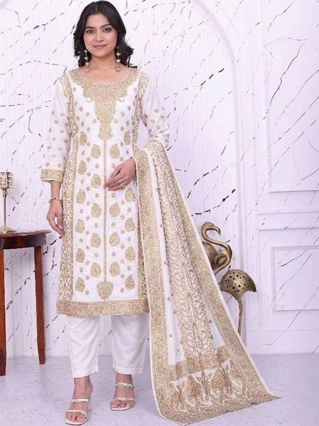 kantuba Art Silk Unstitched Dress Material - view 1