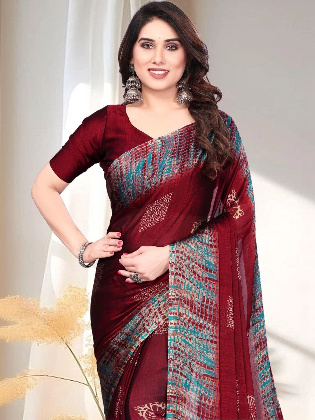 Owee Pure Chiffon Designer Saree thumbnail 2
