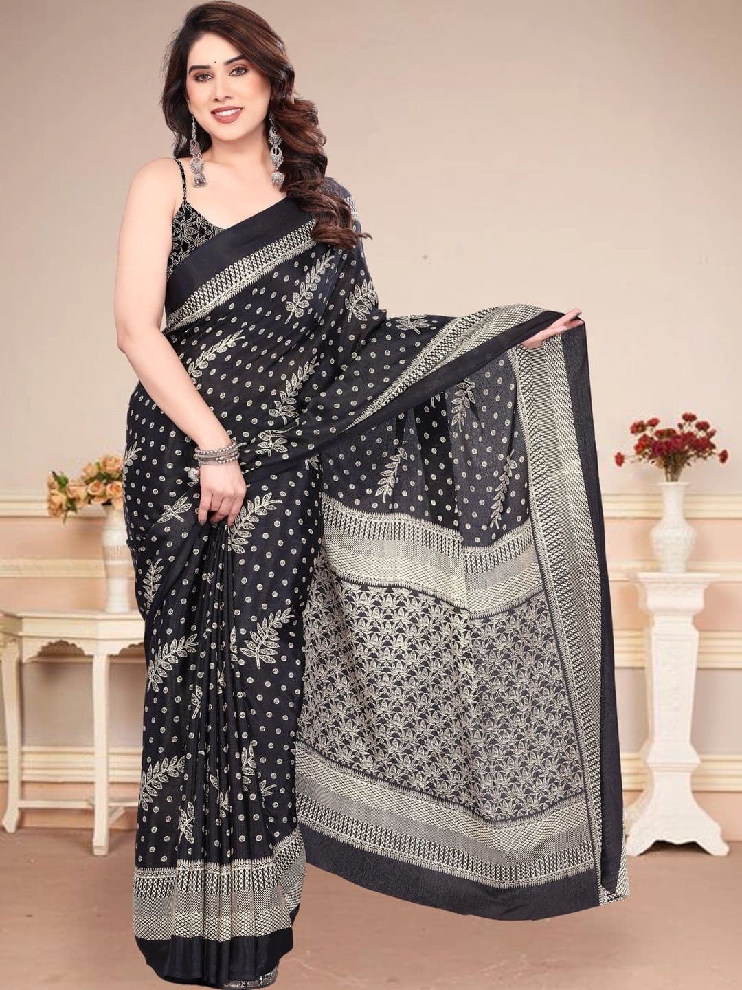 Owee Floral Pure Chiffon Designer Saree - view 1