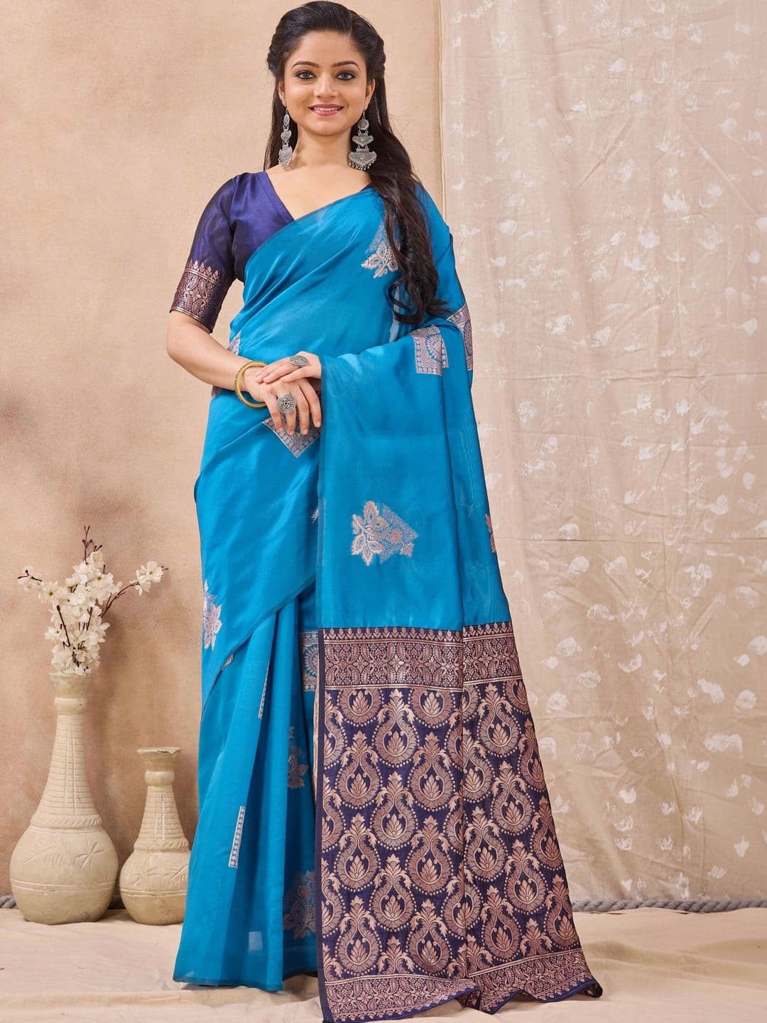 HERE&NOW Zari Art Silk Saree - view 1