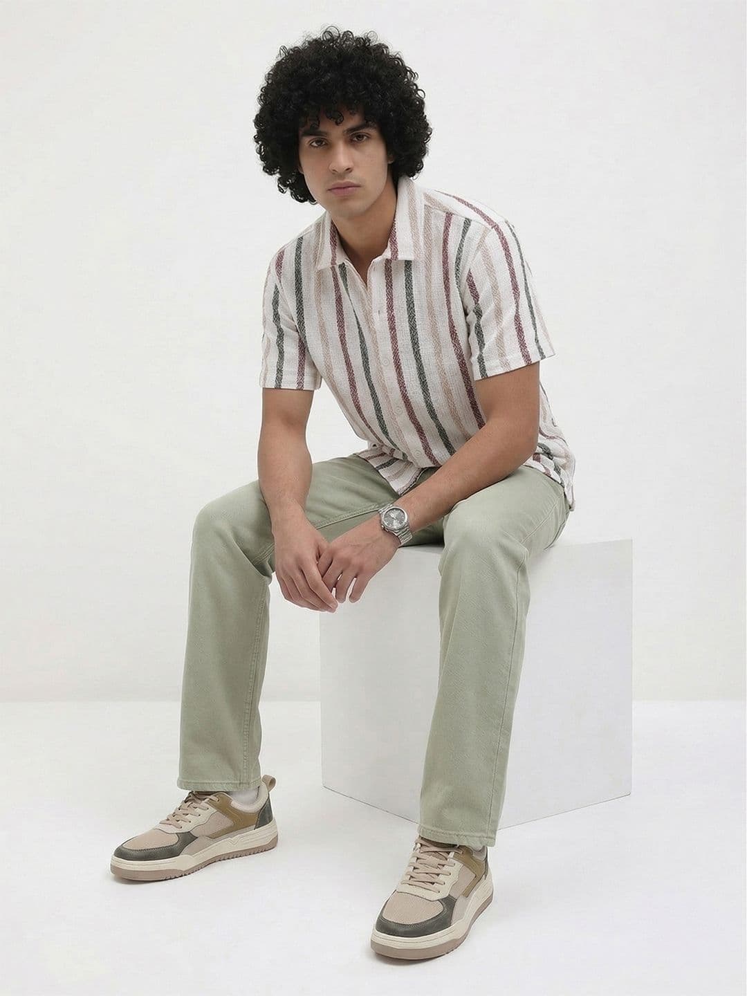 Roadster Life Co. Textured Weave Striped Shirt thumbnail 7