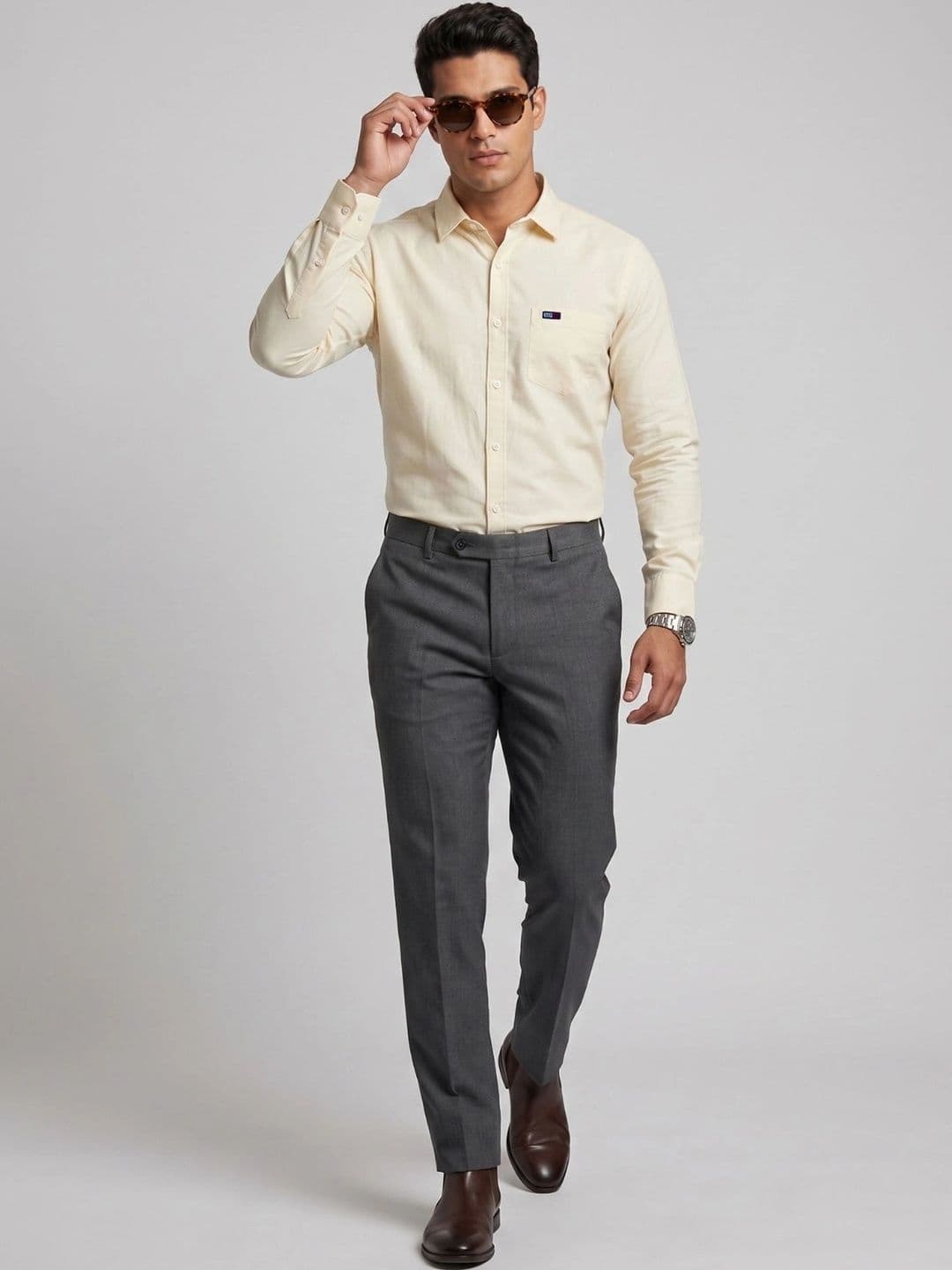 U.S. PITCHERS Men Modern Slim Fit Formal Shirt thumbnail 7