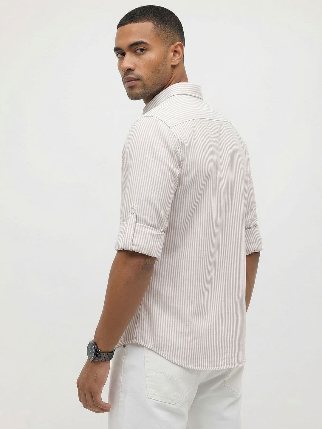 Roadster Life Co. Soft Touch Striped Casual Shirt thumbnail 6