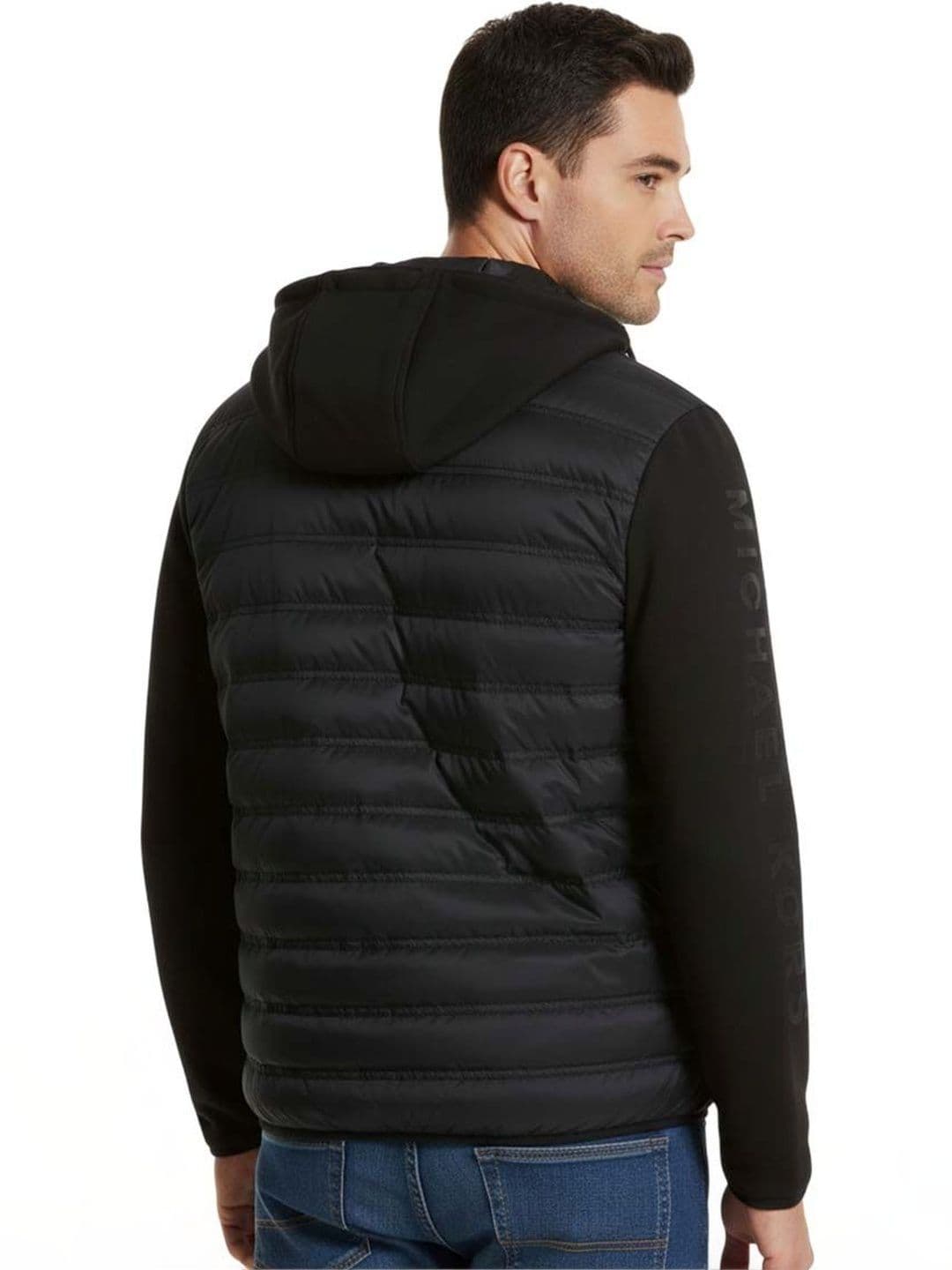 Michael Kors Black Logo Hooded Quilted Jacket thumbnail 2