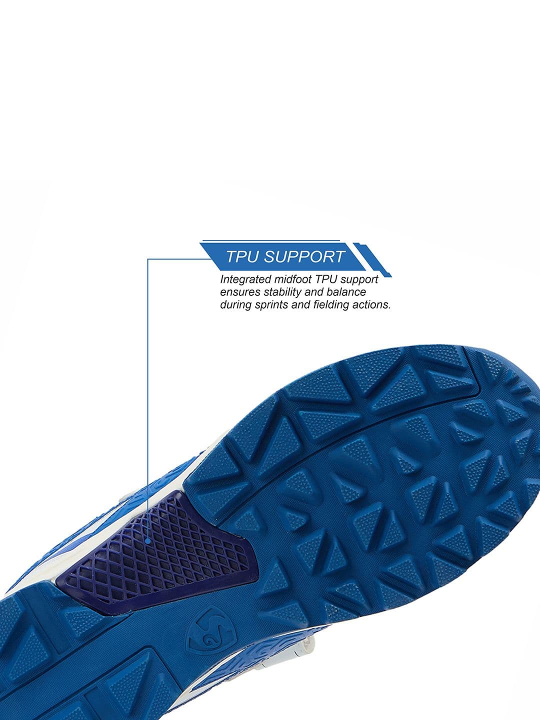 SG Century Pace Bowling Shoes White- Blue - Stable Stud EVA Cushion thumbnail 5