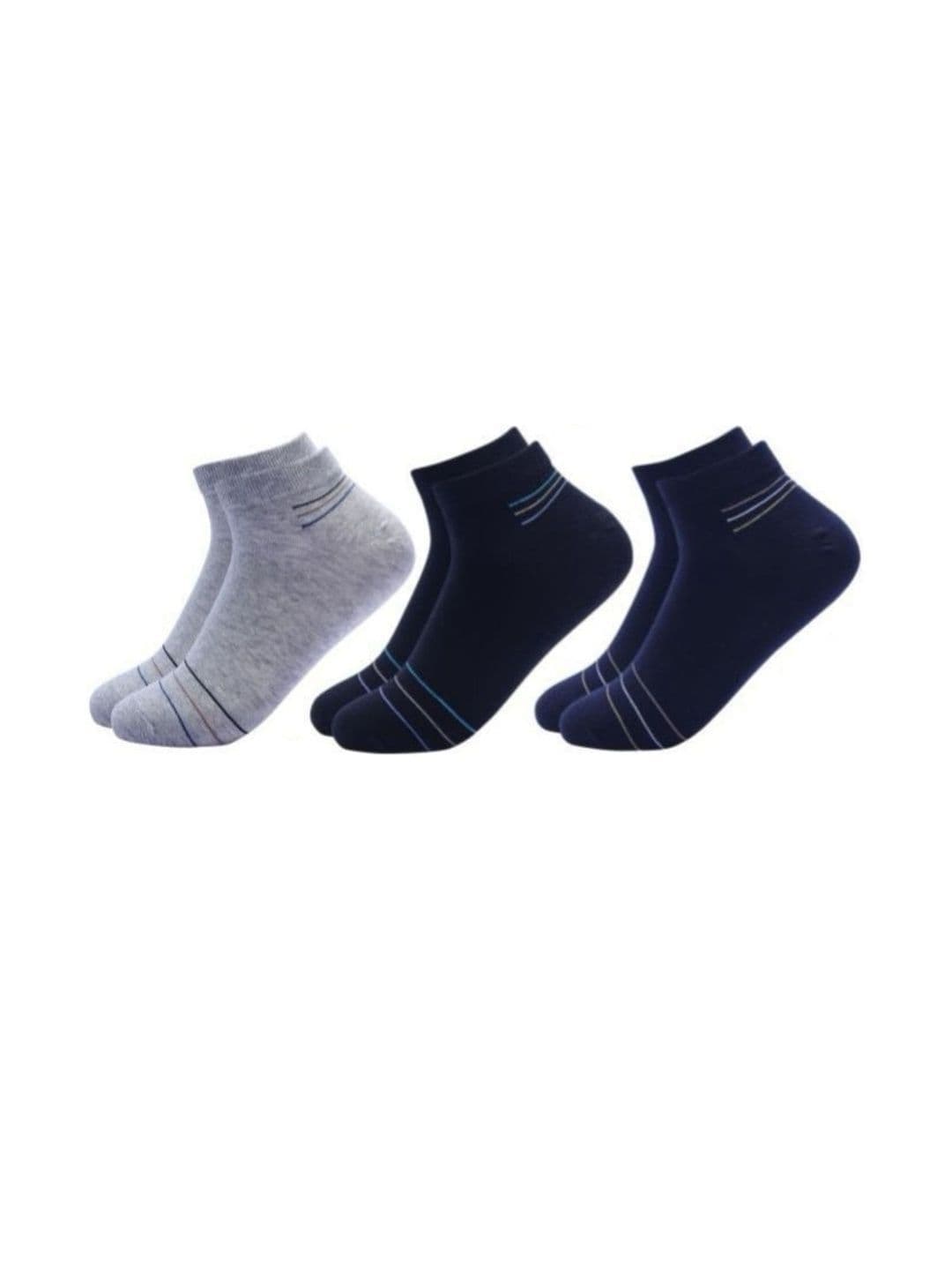 akeet trend Unisex Pack of 3 Cotton Assorted Striped Ankle Length Socks - view 1