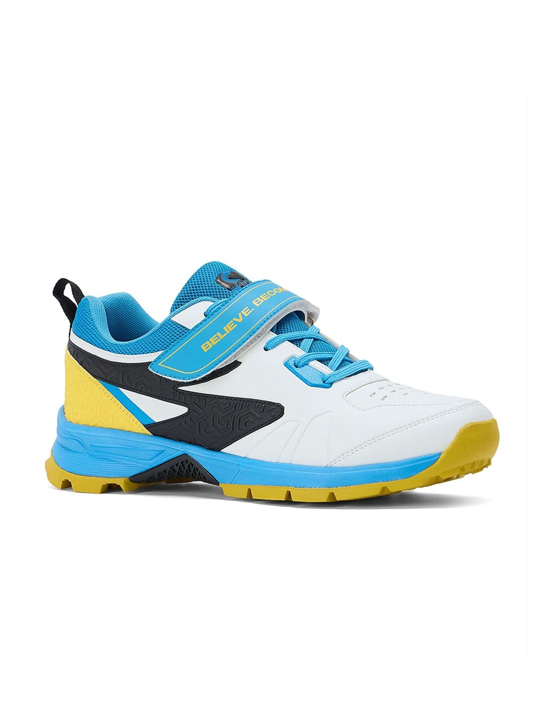 SG Century Pace Bowling Shoes White-Blue-Yellow - Stable Stud EVA Cushion - view 1