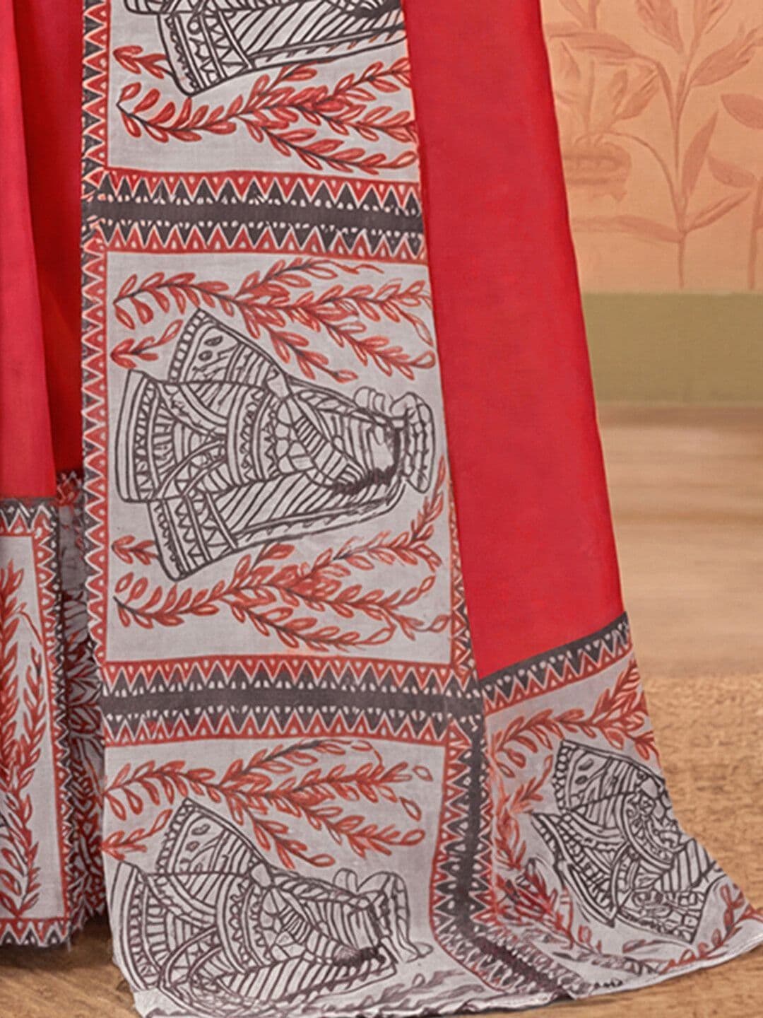 Sangria Printed Chanderi Ready To Wear Sarees Blouse Piece thumbnail 6