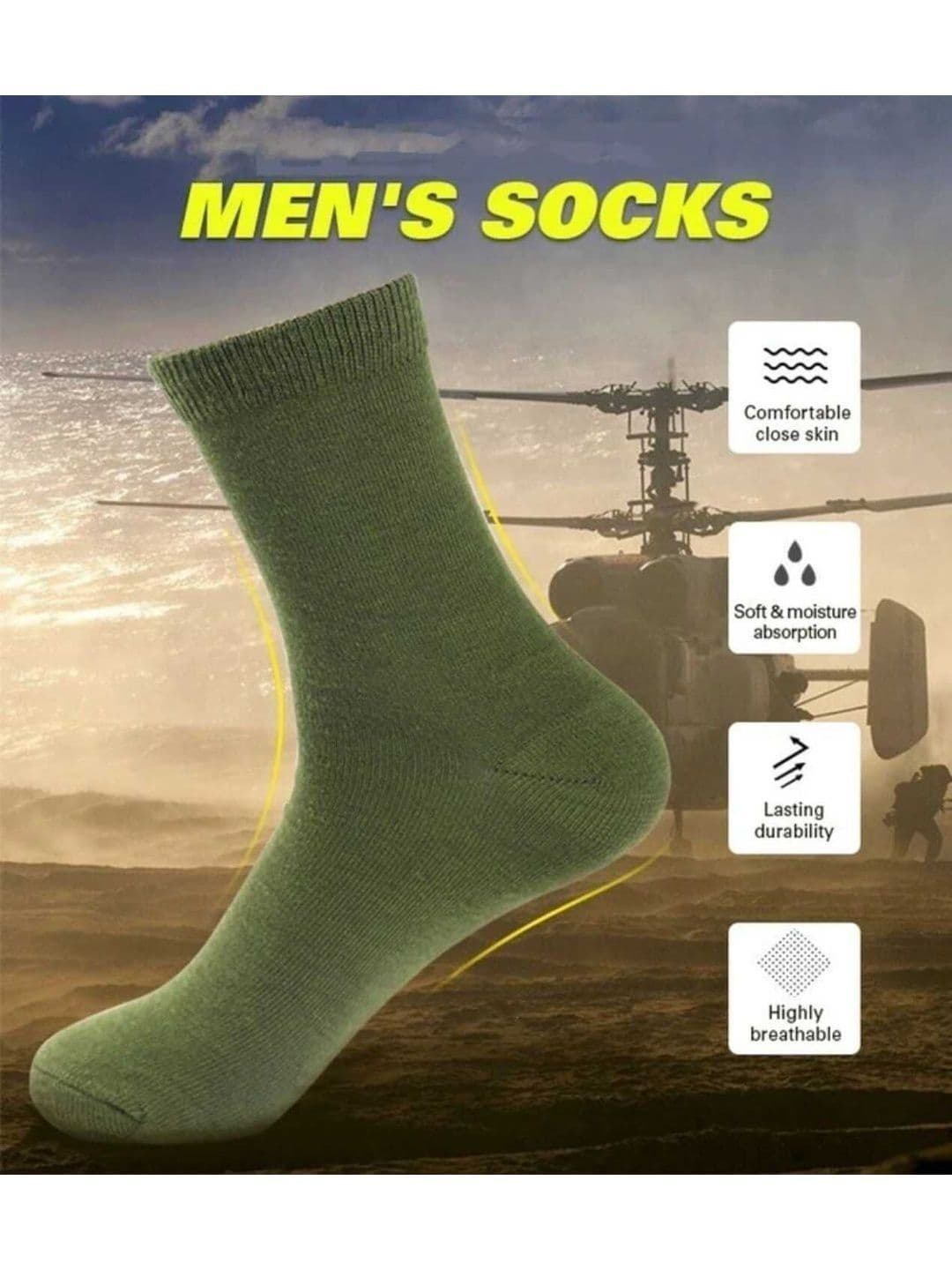akeet trend Unisex Cotton Assorted Calf Length Socks thumbnail 5