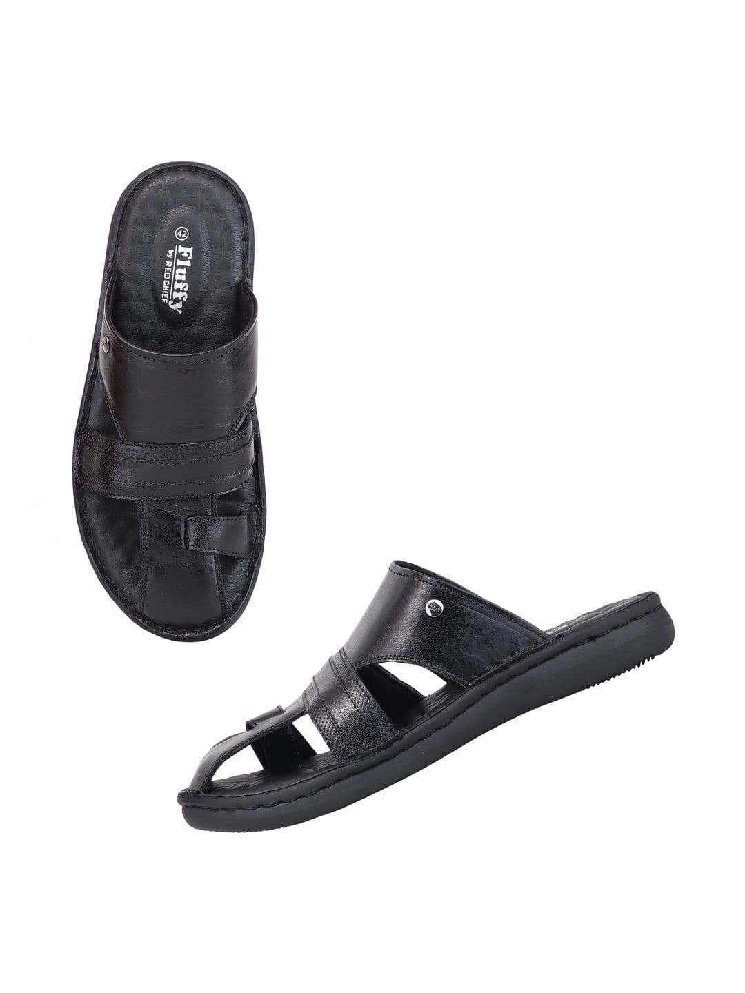 Red Chief Men Leather Cushioned Slippers - view 1