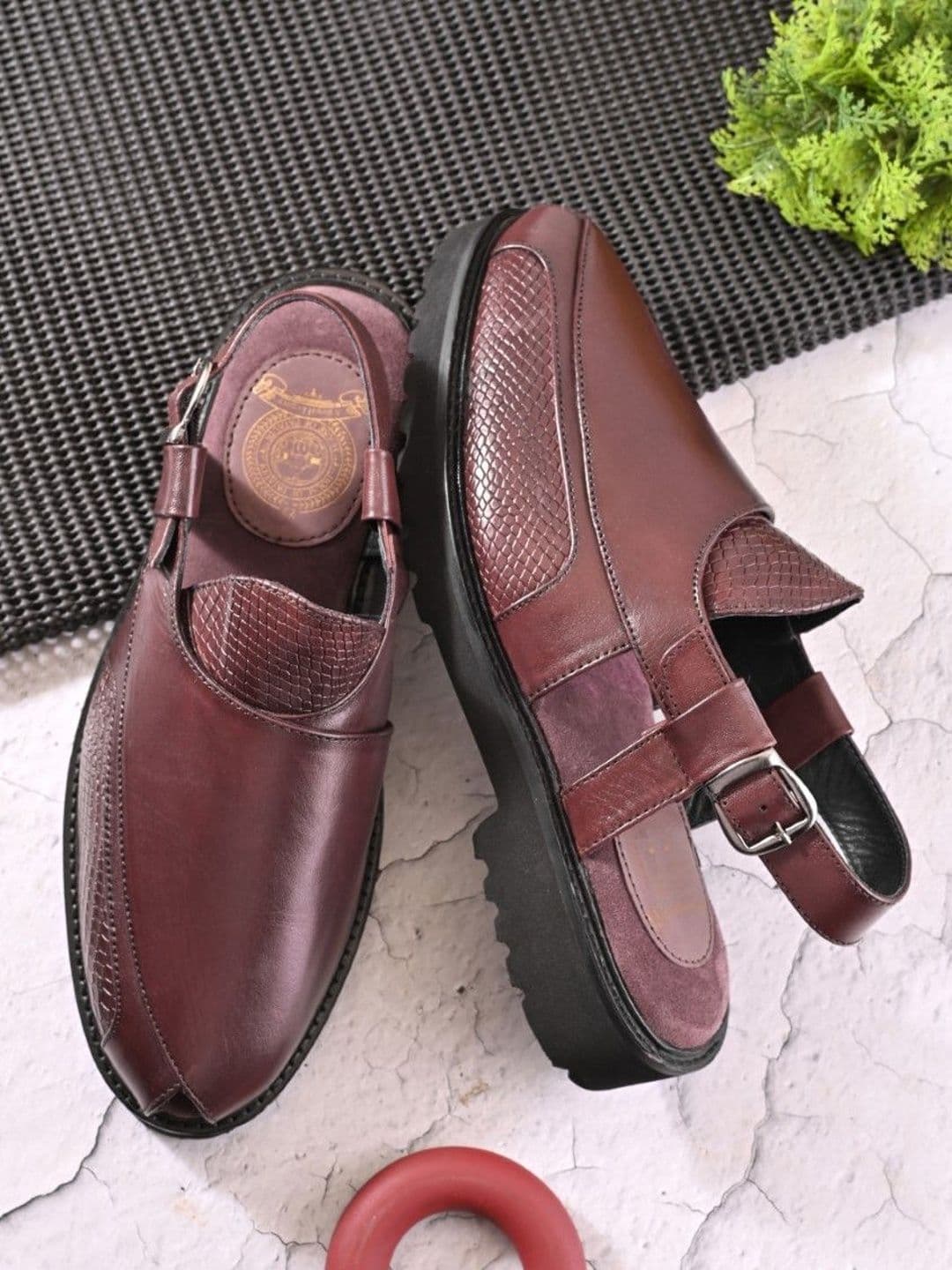 House of Pataudi Men Leather Buckle Shoe-Style Sandals - view 1