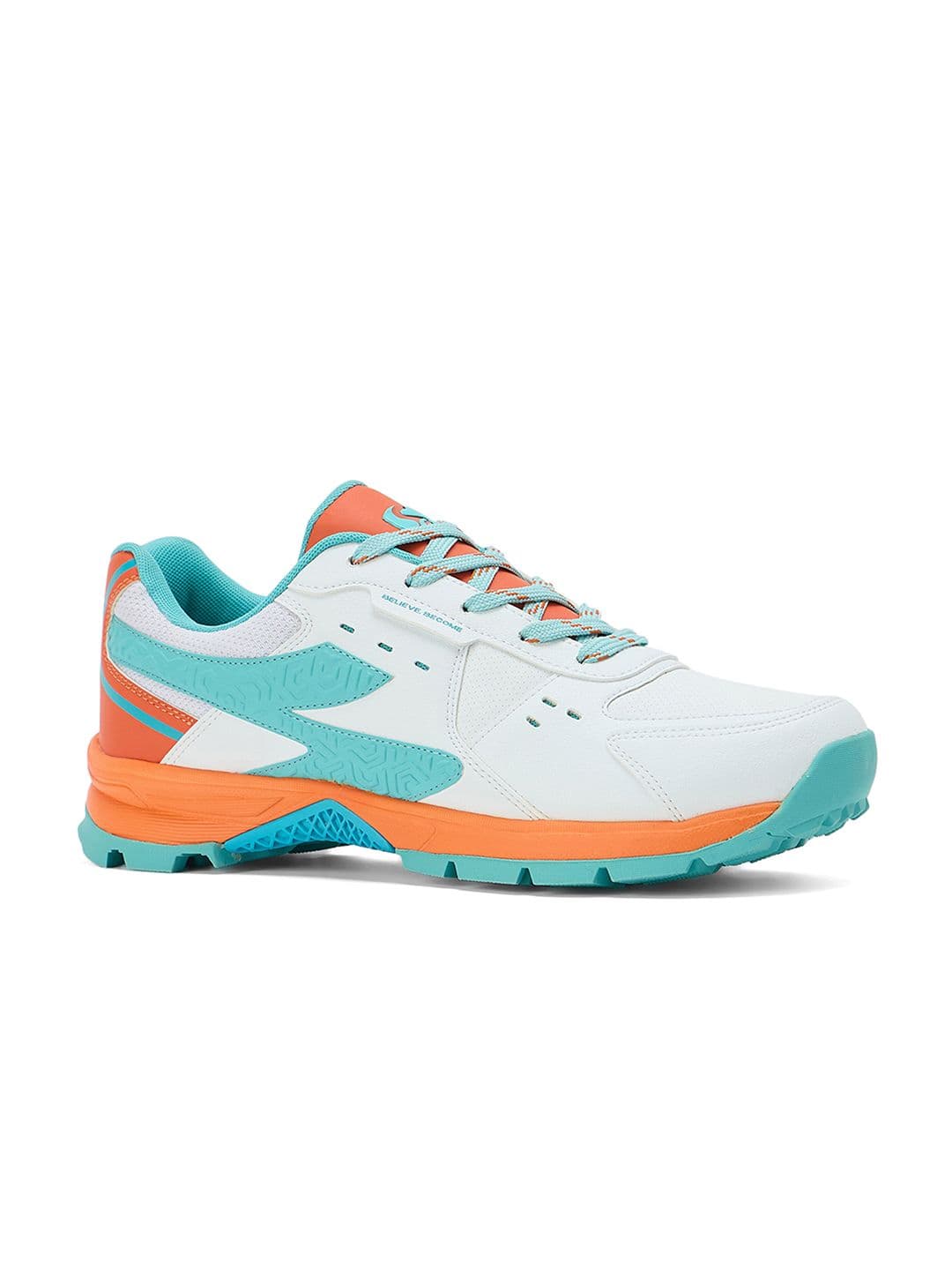 SG Club Evo Stud Shoes White-Orange-Aqua - Mesh Upper EVA Stable Support thumbnail 2