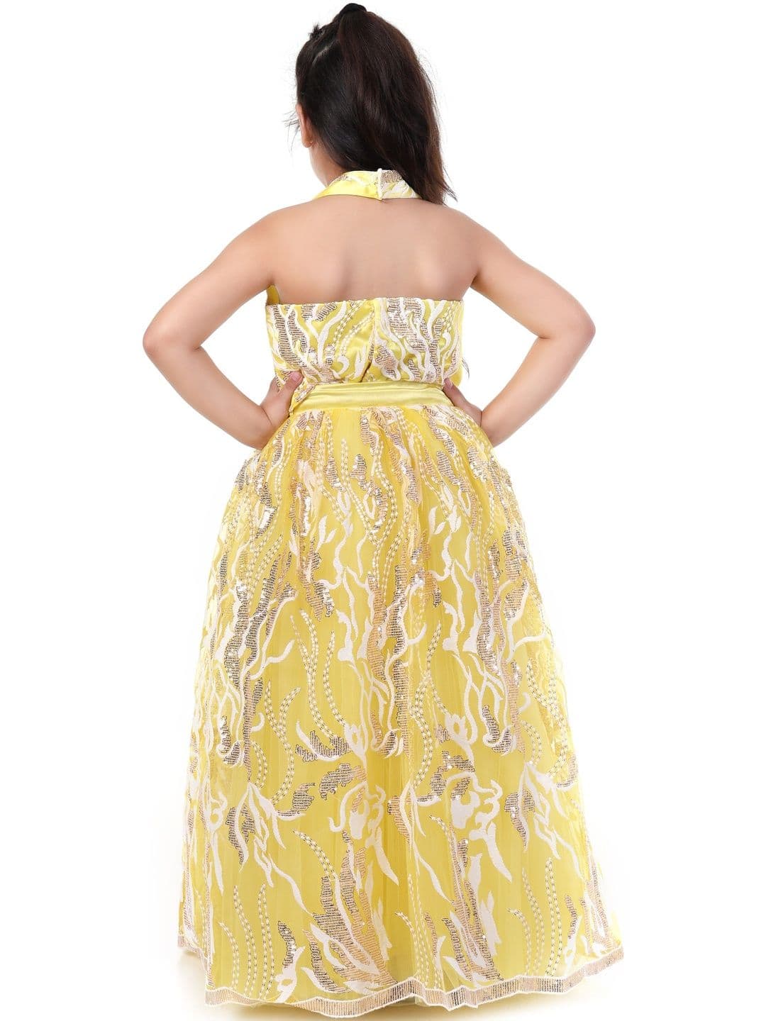 Huggle Boo Girls Yellow Sequin Lehenga Choli thumbnail 6