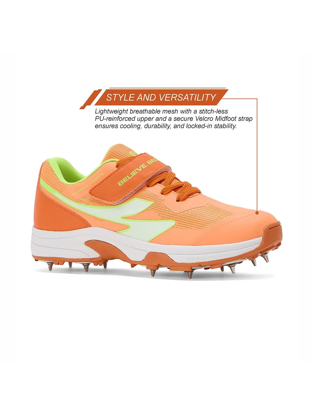 SG Vortex Spikes Bright Orange - Elite Cricket Shoes with Max Traction & Comfort thumbnail 7