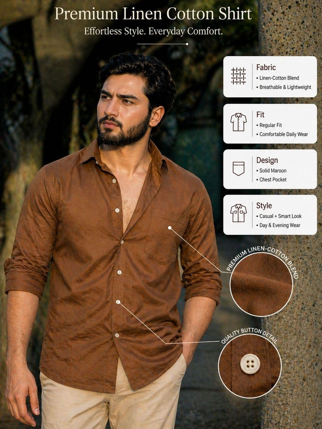 R.Code by The Roadster Life Co. Men Comfort Casual Shirt thumbnail 3