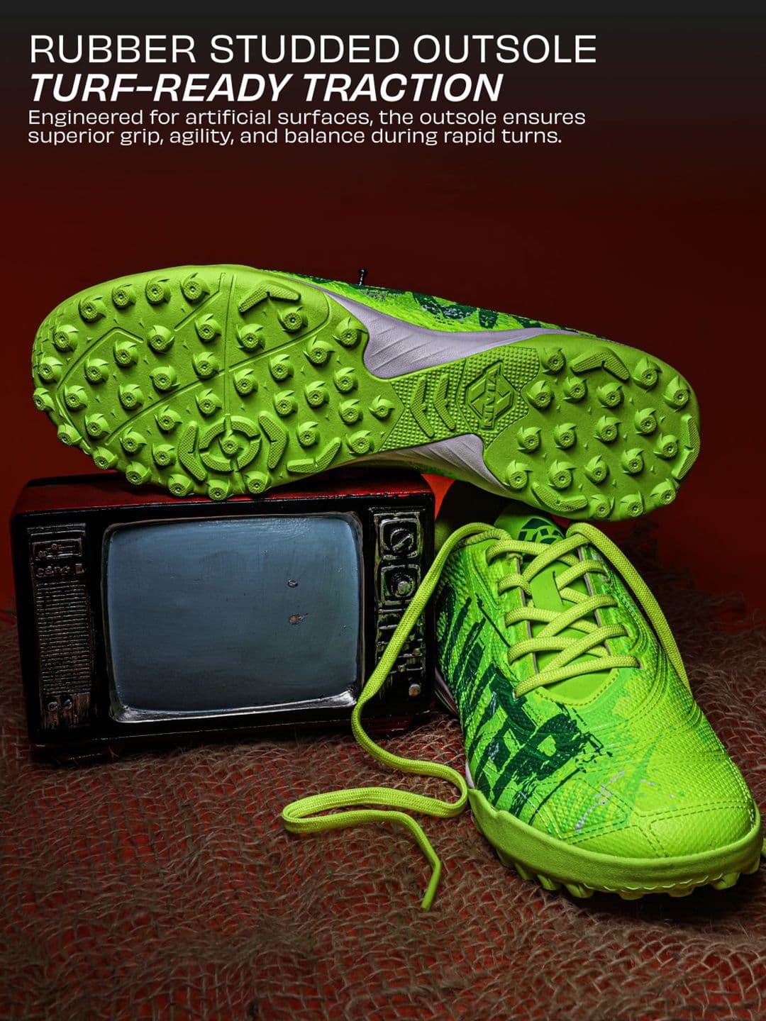 NIVIA Encounter Retro TPU 3D Embossed Upper For Artificial Turf Football Shoes thumbnail 3