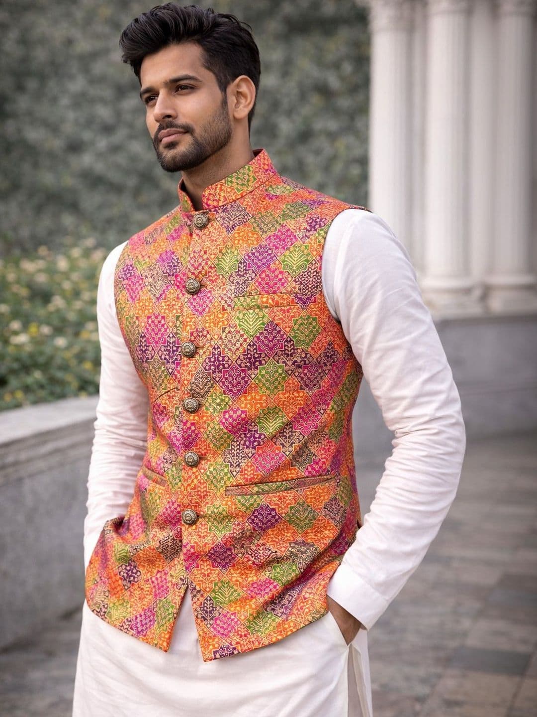 MODERN MUGHALS Woven Design Nehru Jackets thumbnail 2