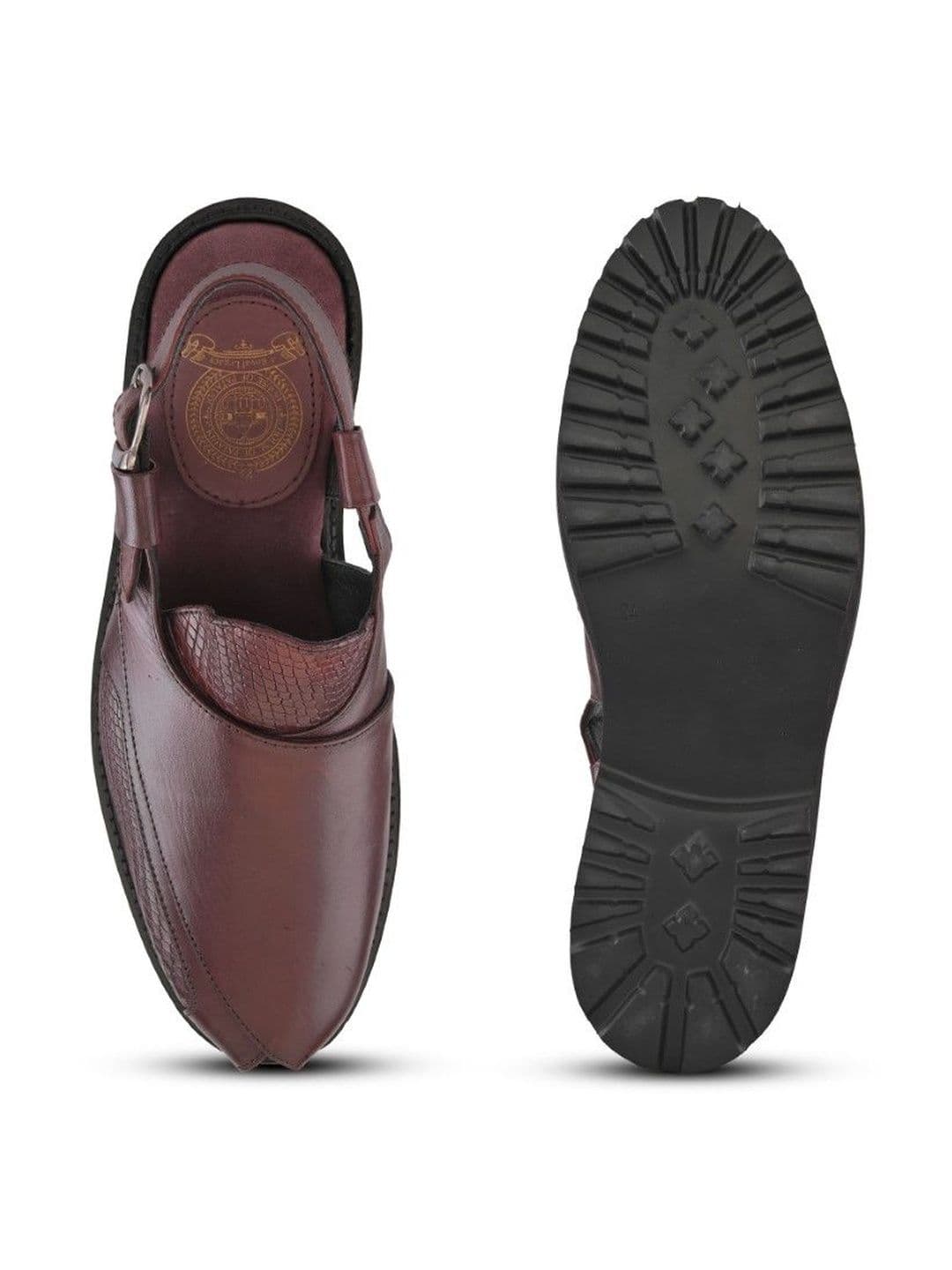 House of Pataudi Men Leather Buckle Shoe-Style Sandals thumbnail 3