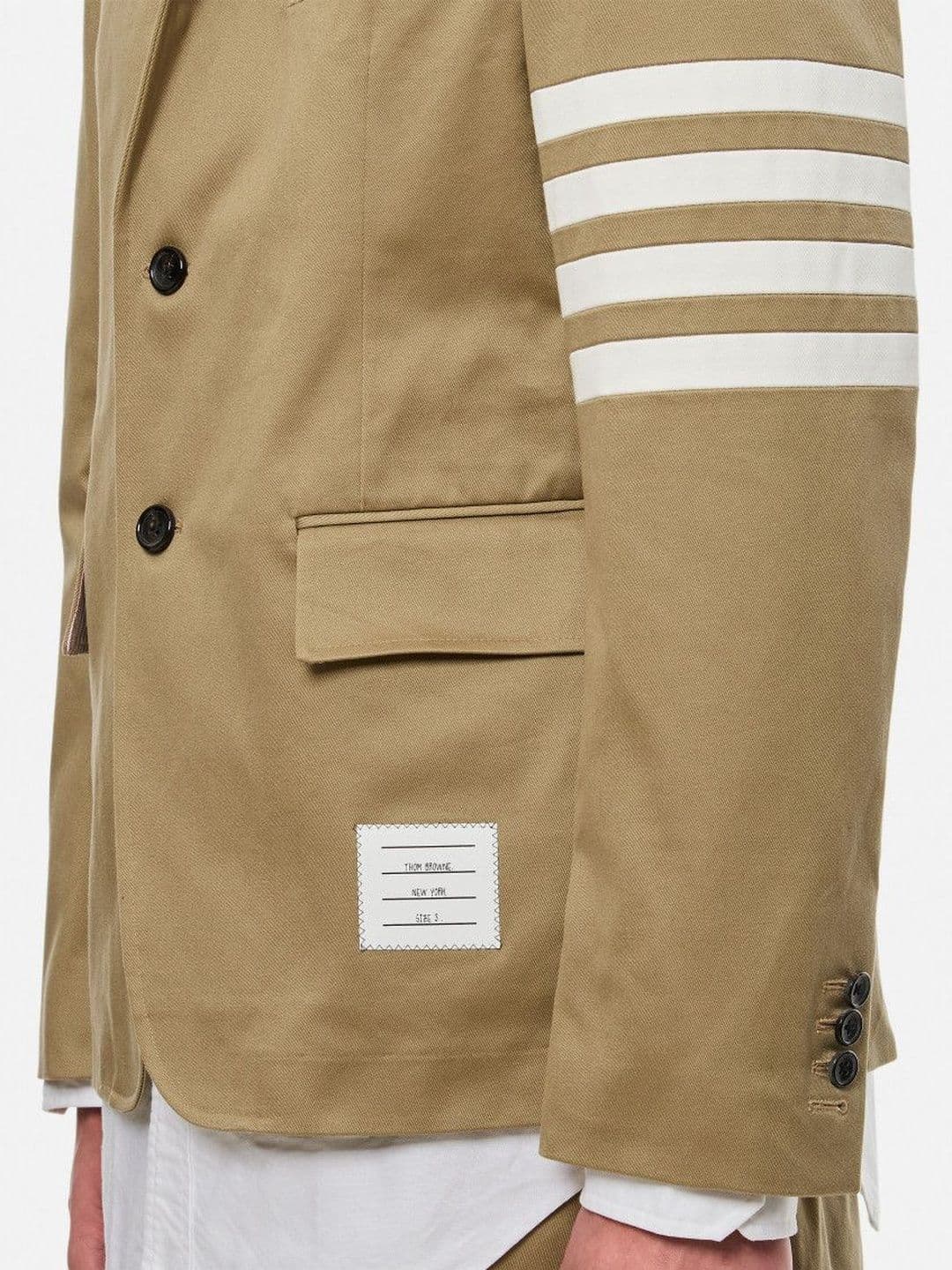 Thom Browne Beige 4 Bar Twill Jacket thumbnail 6