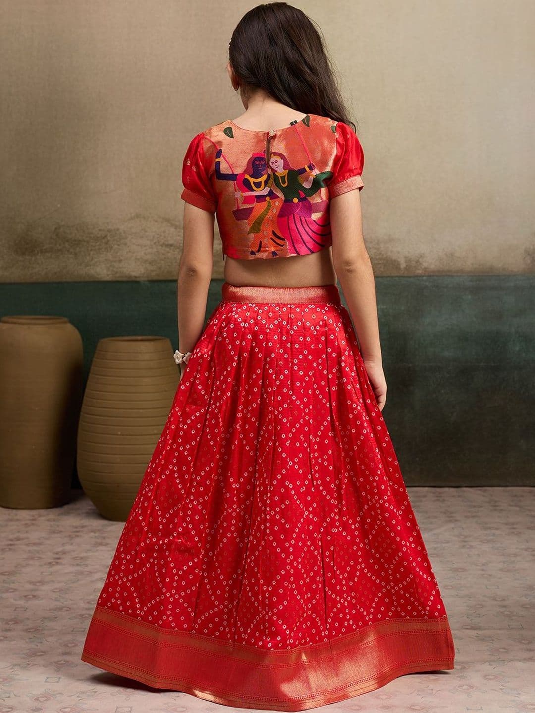 KALINI Girls Embellished Ready to Wear Lehenga & Choli thumbnail 5