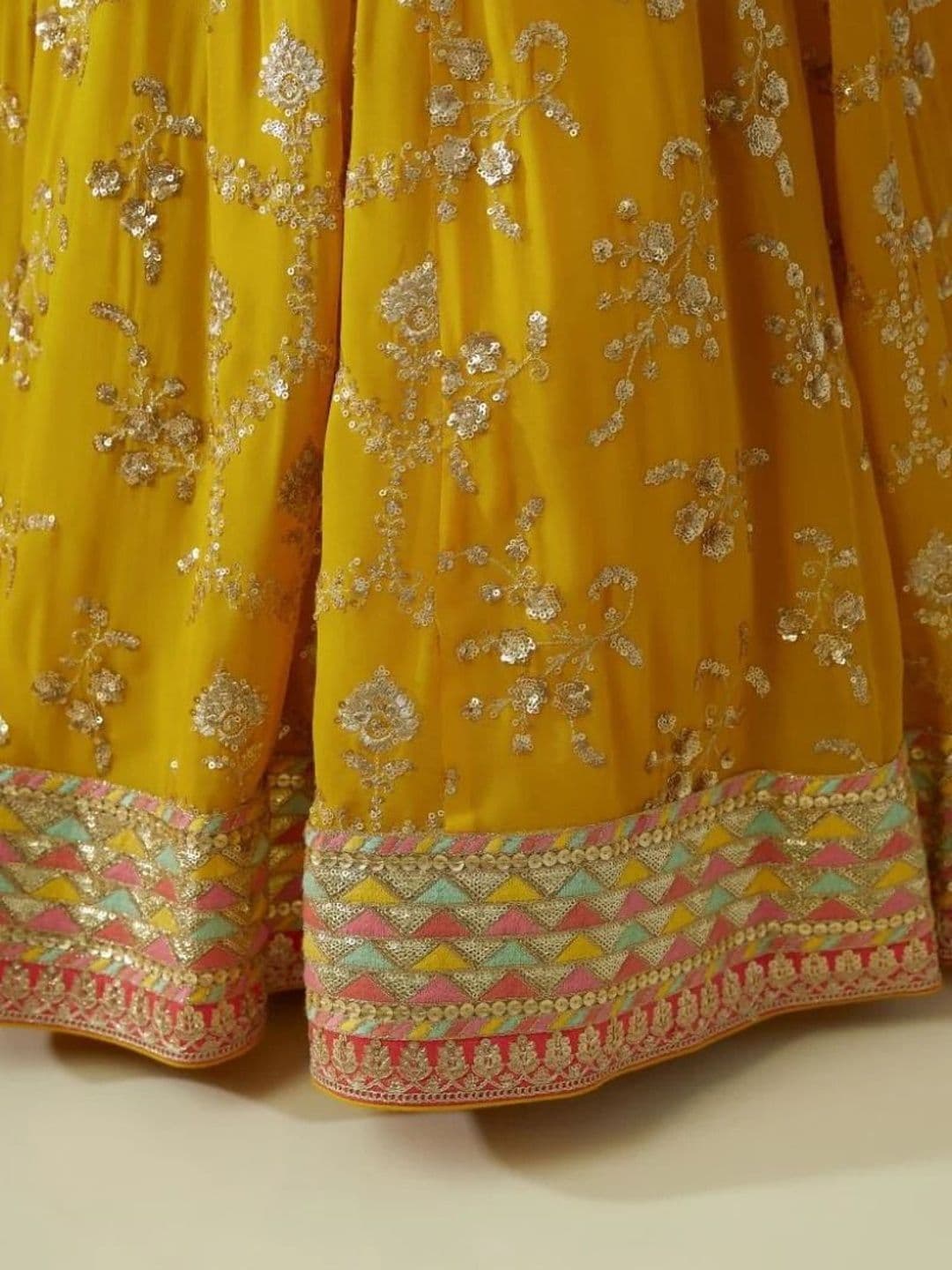 JIHU CULTURE Embellished Sequinned Semi-Stitched Lehenga & Blouse With Dupatta thumbnail 3