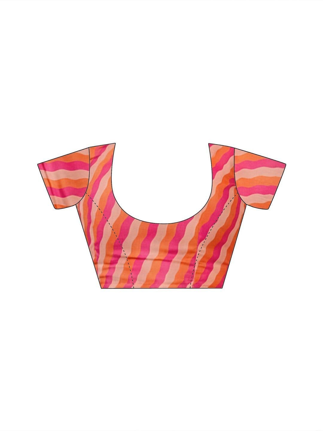 Sangria Printed Chanderi Ready to Wear Saree Blouse Piece thumbnail 6