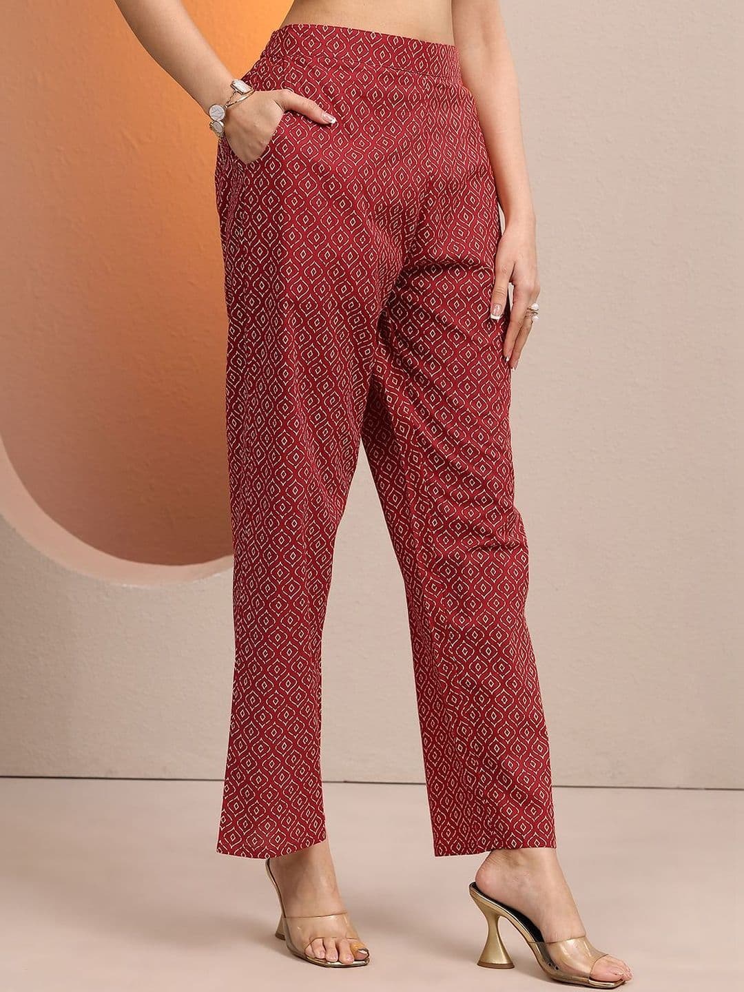 Libas Women Floral Printed Regular Thread Work Kurta with Trousers & With Dupatta thumbnail 7