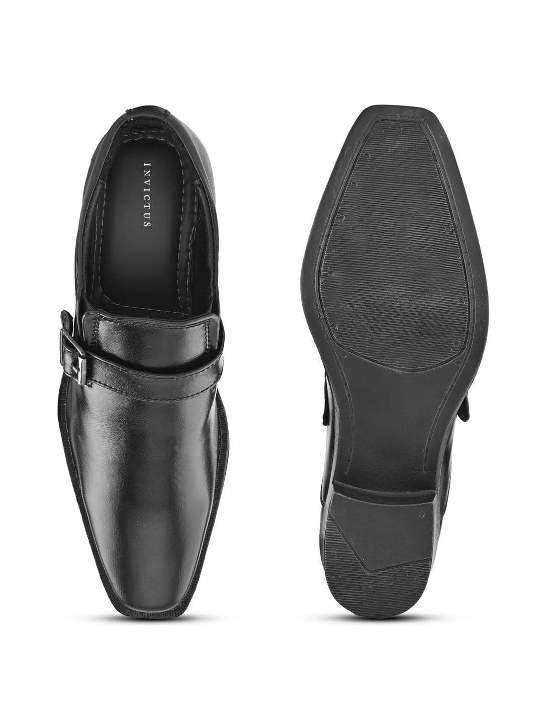 INVICTUS Men PU Square Toe Slip-On Monk Shoes Formal Shoes thumbnail 4