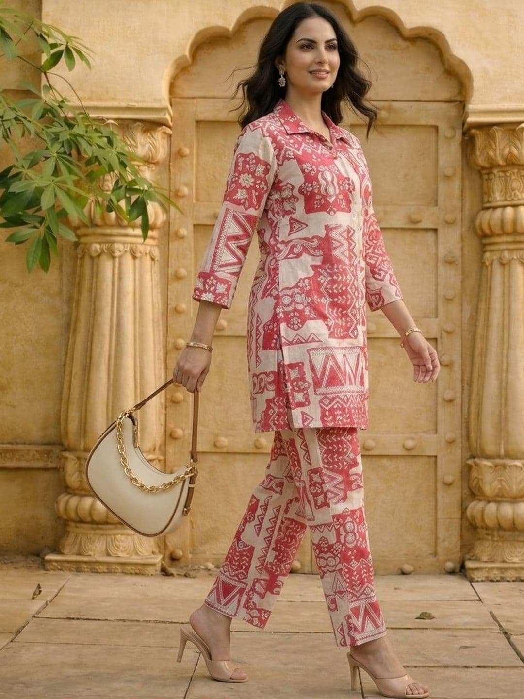 AANVI Bohemian Cotton Printed Shirt with Trousers - view 1