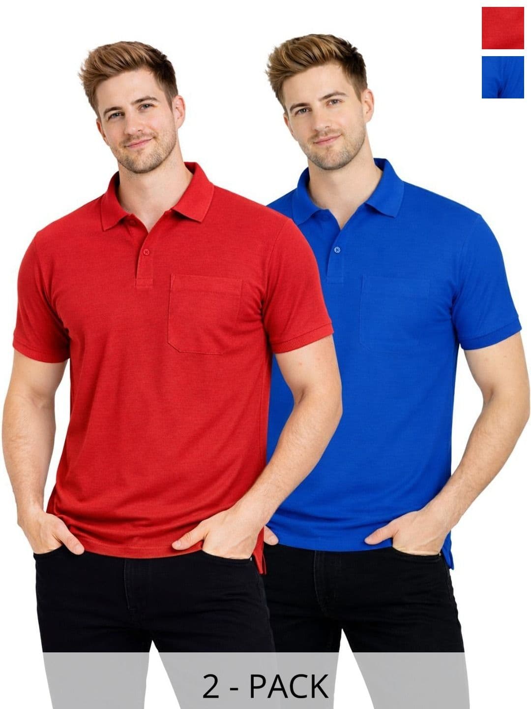 SMAN Men 2 Polo Collar Pockets T-shirt - view 1