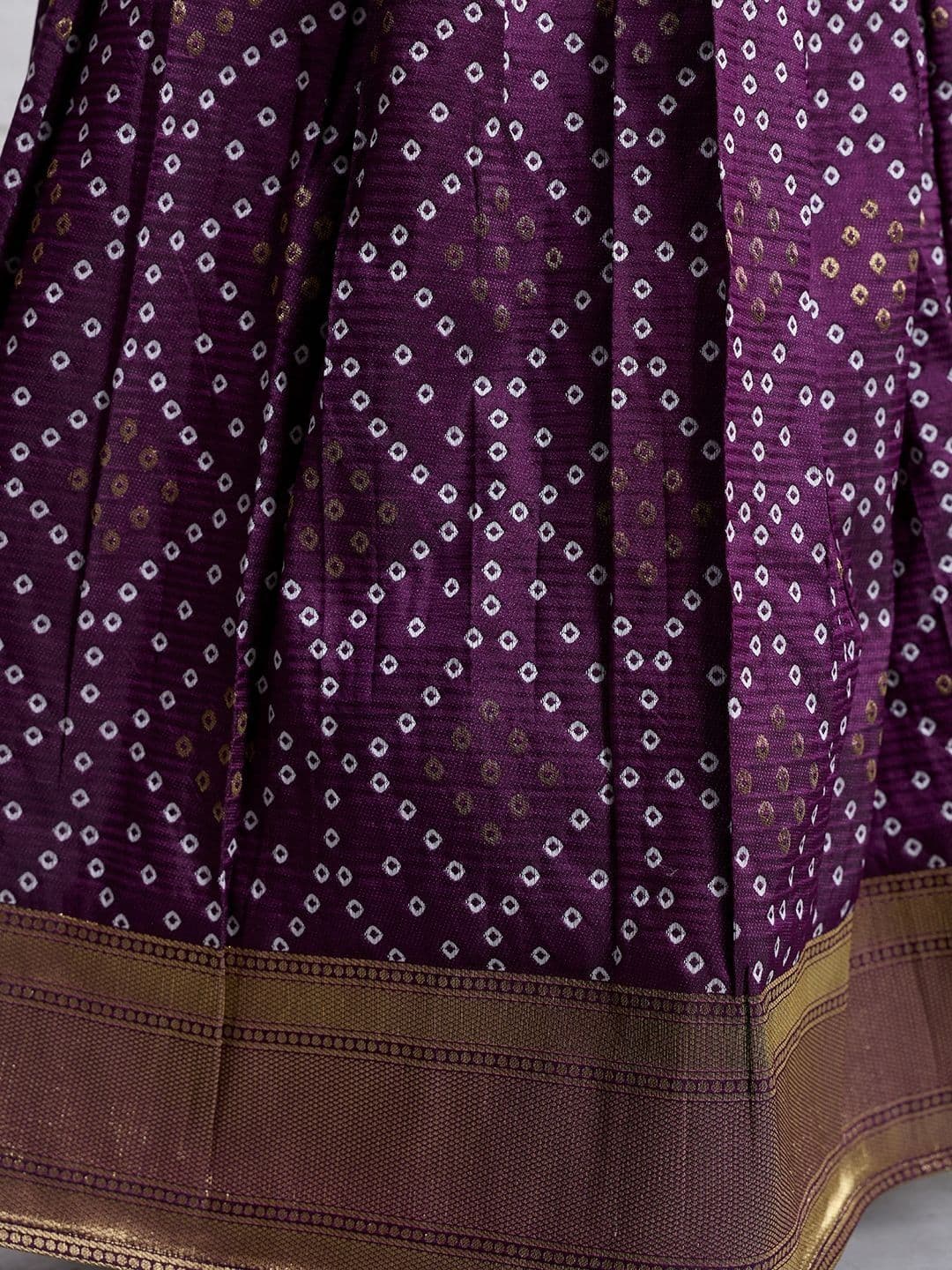Tasarika Girls Bandhani Wine Ready to Wear Lehenga Choli thumbnail 4