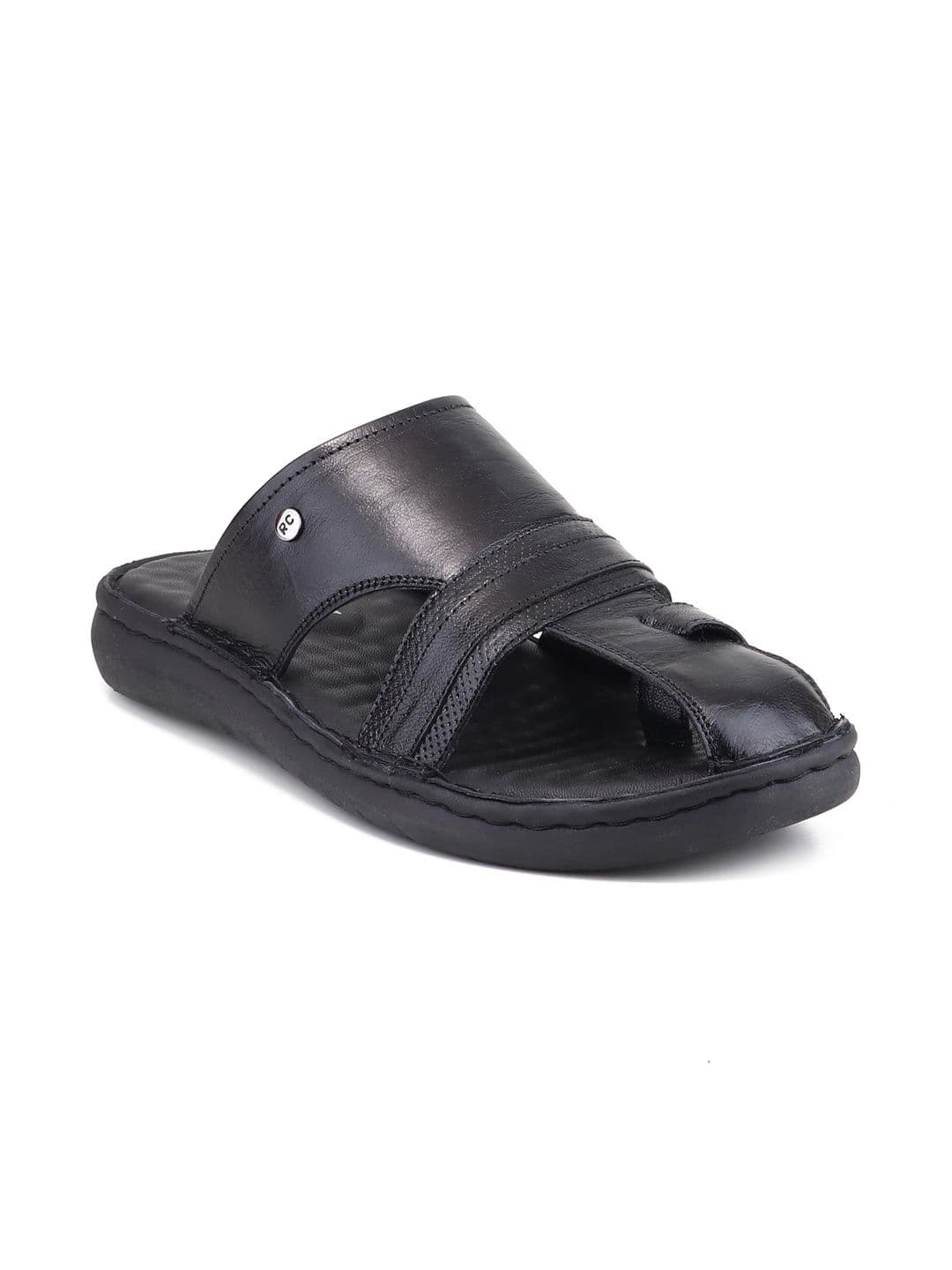 Red Chief Men Leather Cushioned Slippers thumbnail 4
